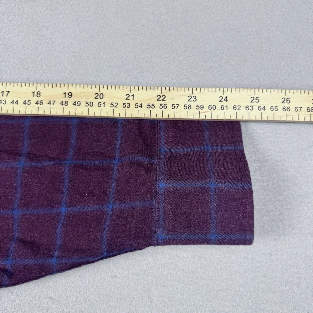 Untuckit Lightweight Dress Shirt Men L Plaid Office Commute Button LS Windowpane